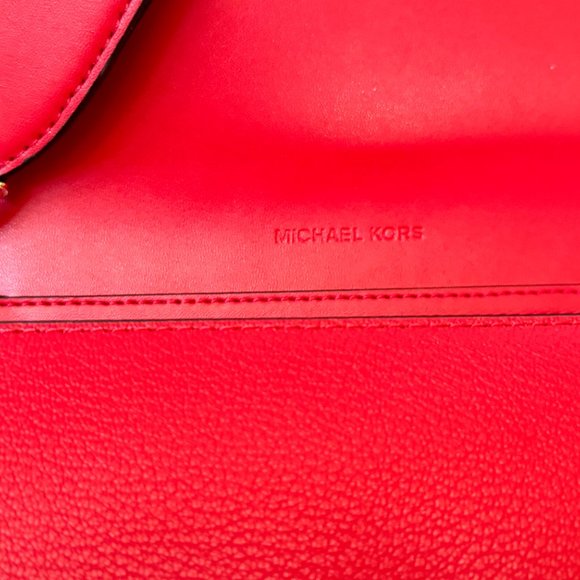 Michael Kors Jet Set Item Large Zip Around Wallet Crossbody Bag Bright Red - Picture 7 of 9